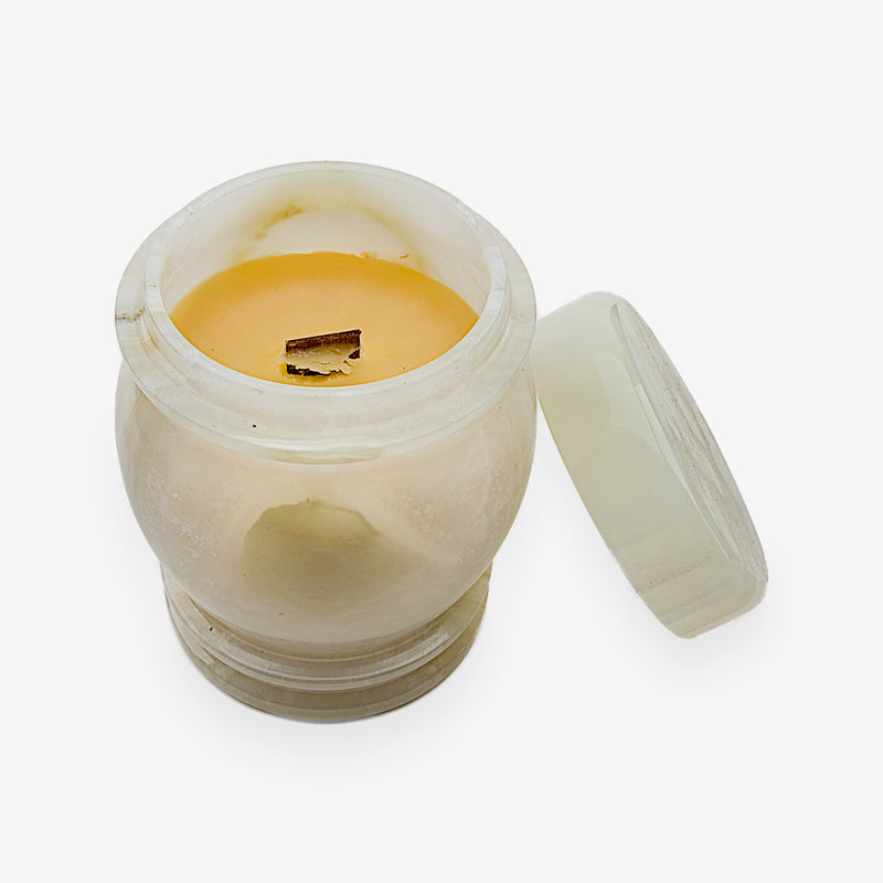 Beeswax Frankincense Marble Candle